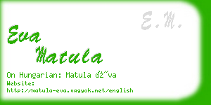 eva matula business card